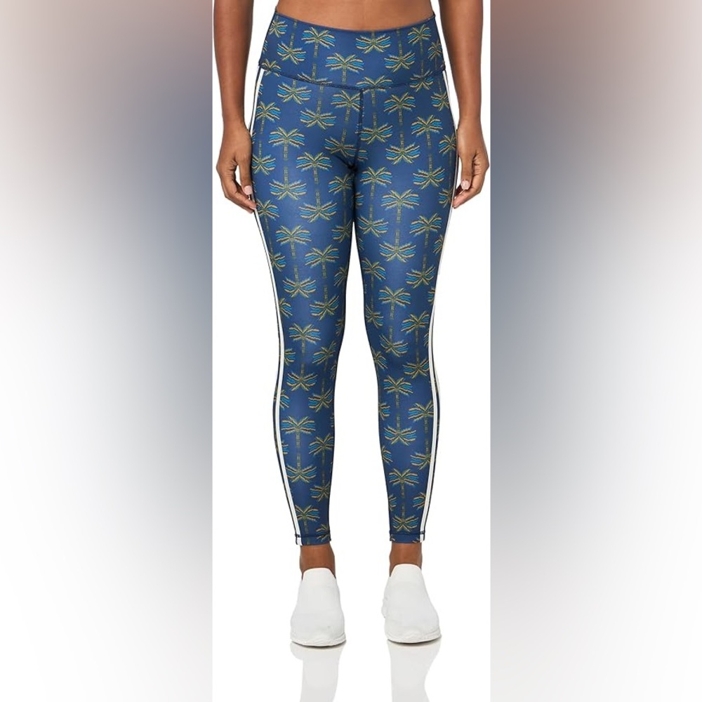 Adidas X FARM Rio Blue Palm Tree Print Leggings
